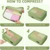 imageBAGAIL 4 Set6 Set8 Set Compression Packing Cubes Travel Accessories Expandable Packing Organizers Square Mesh 06Black06Matcha Green