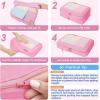 imageBAGAIL 4 Set6 Set8 Set Compression Packing Cubes Travel Accessories Expandable Packing Organizers Square Mesh 06Black06Pink