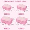 imageBAGAIL 4 Set6 Set8 Set Compression Packing Cubes Travel Accessories Expandable Packing Organizers Square Mesh 06Black06Pink