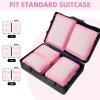 imageBAGAIL 4 Set6 Set8 Set Compression Packing Cubes Travel Accessories Expandable Packing Organizers Square Mesh 06Black06Pink