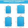 imageBAGAIL 4 Set6 Set8 Set Compression Packing Cubes Travel Accessories Expandable Packing Organizers Square Mesh 06Black4Blue