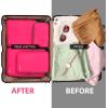 imageBAGAIL 4 Set6 Set8 Set Compression Packing Cubes Travel Accessories Expandable Packing Organizers Square Mesh 06Black4Fuchsia