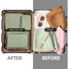 imageBAGAIL 4 Set6 Set8 Set Compression Packing Cubes Travel Accessories Expandable Packing Organizers Square Mesh 06Black4Matcha Green