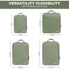 imageBAGAIL 4 Set6 Set8 Set Compression Packing Cubes Travel Accessories Expandable Packing Organizers Square Mesh 06Black4Matcha Green