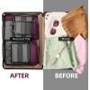 imageBAGAIL 4 Set6 Set8 Set Compression Packing Cubes Travel Accessories Expandable Packing Organizers Square Mesh 06Black6Burgundy