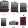 imageBAGAIL 4 Set6 Set8 Set Compression Packing Cubes Travel Accessories Expandable Packing Organizers Square Mesh 06Black6Burgundy