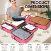 imageBAGAIL 4 Set6 Set8 Set Compression Packing Cubes Travel Accessories Expandable Packing Organizers Square Mesh 06Black6Coral