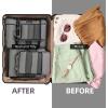 imageBAGAIL 4 Set6 Set8 Set Compression Packing Cubes Travel Accessories Expandable Packing Organizers Square Mesh 06Black6Dark Grey