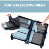 imageBAGAIL 4 Set6 Set8 Set Compression Packing Cubes Travel Accessories Expandable Packing Organizers Square Mesh 06Black6Dusty Blue