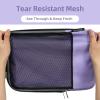 imageBAGAIL 4 Set6 Set8 Set Compression Packing Cubes Travel Accessories Expandable Packing Organizers Square Mesh 06Black6Lavender