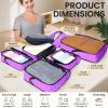 imageBAGAIL 4 Set6 Set8 Set Compression Packing Cubes Travel Accessories Expandable Packing Organizers Square Mesh 06Black6Purple