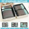 imageBAGAIL 4 Set6 Set8 Set Compression Packing Cubes Travel Accessories Expandable Packing Organizers Square Mesh 06Black8Dusty Blue