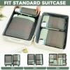 imageBAGAIL 4 Set6 Set8 Set Compression Packing Cubes Travel Accessories Expandable Packing Organizers Square Mesh 06Black8Matcha Green