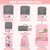 imageBAGAIL 4 Set6 Set8 Set Compression Packing Cubes Travel Accessories Expandable Packing Organizers Square Mesh 06Black8Pink