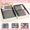 imageBAGAIL 4 Set6 Set8 Set Compression Packing Cubes Travel Accessories Expandable Packing Organizers Square Mesh 06Black8Pink
