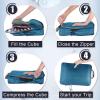 imageBAGAIL 5 Set Ultralight Compression Packing Cubes Travel Accessories Expandable Packing OrganizersBurgundyTeal