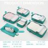 imageBAGAIL 6 Set Ultralight Compression Packing Cubes Packing Organizer for Travel Accessories Luggage Suitcase Backpack6Teal