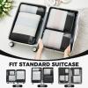 imageBAGAIL 6 Set4 Set Lightweight Compression Packing Cubes for Travel AntiTearing Expandable Organizer Bags for SuitcaseBlack