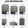 imageBAGAIL 6 Set4 Set Lightweight Compression Packing Cubes for Travel AntiTearing Expandable Organizer Bags for SuitcaseDark Grey
