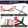 imageBAGAIL 7x7 ft Baseball ampamp Softball Practice Net with Bow Frame for Batting Hitting Pitching Portable Baseball Throwing Net with 2 Strike Zone Batting Tee Carry Bag Great for All LevelsRed