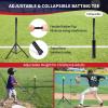 imageBAGAIL 7x7 ft Baseball ampamp Softball Practice Net with Bow Frame for Batting Hitting Pitching Portable Baseball Throwing Net with 2 Strike Zone Batting Tee Carry Bag Great for All LevelsRed