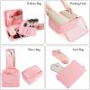 imageBAGAIL 8 Set Packing Cubes Luggage Packing Organizers for Travel AccessoriesPewter ColorBlush Pink