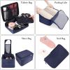 imageBAGAIL 8 Set Packing Cubes Luggage Packing Organizers for Travel AccessoriesPewter ColorIndigo