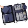 imageBAGAIL 8 Set Packing Cubes Luggage Packing Organizers for Travel AccessoriesPewter ColorIndigo