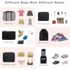 imageBAGAIL 8 Set Packing Cubes Luggage Packing Organizers for Travel AccessoriesPewter ColorJet Black