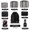 imageBAGAIL 8 Set Packing Cubes Luggage Packing Organizers for Travel AccessoriesPewter ColorJet Black