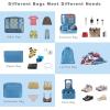 imageBAGAIL 8 Set Packing Cubes Luggage Packing Organizers for Travel AccessoriesPewter ColorLight Blue