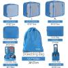 imageBAGAIL 8 Set Packing Cubes Luggage Packing Organizers for Travel AccessoriesPewter ColorLight Blue