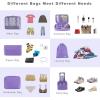 imageBAGAIL 8 Set Packing Cubes Luggage Packing Organizers for Travel AccessoriesPewter ColorLight Purple