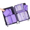 imageBAGAIL 8 Set Packing Cubes Luggage Packing Organizers for Travel AccessoriesPewter ColorLight Purple