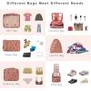 imageBAGAIL 8 Set Packing Cubes Luggage Packing Organizers for Travel AccessoriesPewter ColorPink Leopard