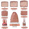 imageBAGAIL 8 Set Packing Cubes Luggage Packing Organizers for Travel AccessoriesPewter ColorPink Leopard