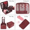 imageBAGAIL 8 Set Packing Cubes Luggage Packing Organizers for Travel AccessoriesPewter ColorWine Red