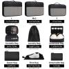 imageBAGAIL 8 Set9 Set Packing Cubes Luggage Packing Organizer for Travel Suitcase Packing Bags for Travel Accessories9Black
