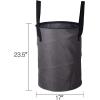 imageBAGAIL 85L Pop Up Laundry Hamper Bucket Cylindric Foldable Clothes Bag Folding Washing BinLarge Capacity Collapsible Drawstring Closure Polyester Laundry Storage Basket with HandlesDark Grey