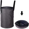 imageBAGAIL 85L Pop Up Laundry Hamper Bucket Cylindric Foldable Clothes Bag Folding Washing BinLarge Capacity Collapsible Drawstring Closure Polyester Laundry Storage Basket with HandlesDark Grey
