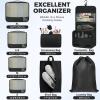 imageBAGAIL 9 Set Packing Cubes Luggage Packing Organizers for Travel AccessoriesBlack