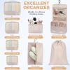 imageBAGAIL 9 Set Packing Cubes Luggage Packing Organizers for Travel AccessoriesCream