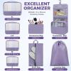 imageBAGAIL 9 Set Packing Cubes Luggage Packing Organizers for Travel AccessoriesDusty Purple