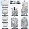 imageBAGAIL 9 Set Packing Cubes Luggage Packing Organizers for Travel AccessoriesGrey leopard