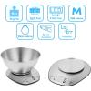 imageBAGAIL BASICS Digital Kitchen Scale Premium Stainless Steel Food Scales Weight Grams and Oz for Baking and Cooking 11lb5kg with 01oz1g PrecisionSilverBowl