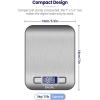 imageBAGAIL BASICS Digital Kitchen Scale Premium Stainless Steel Food Scales Weight Grams and Oz for Baking and Cooking 11lb5kg with 01oz1g PrecisionSilver