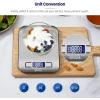 imageBAGAIL BASICS Digital Kitchen Scale Premium Stainless Steel Food Scales Weight Grams and Oz for Baking and Cooking 11lb5kg with 01oz1g PrecisionSilver