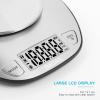 imageBAGAIL BASICS Digital Kitchen Scale Premium Stainless Steel Food Scales Weight Grams and Oz for Baking and Cooking 11lb5kg with 01oz1g PrecisionSilverBowl
