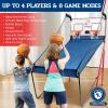 imageBAGAIL Basketball Arcade Game Electronic Basketball Shooting Game with 8 Game Modes Arcade Sounds Foldable Frame 4 Balls Inflation Pump Ideal Indoor Sport Games for All Players  Dual ShotsDual Shots