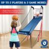 imageBAGAIL Basketball Arcade Game Electronic Basketball Shooting Game with 8 Game Modes Arcade Sounds Foldable Frame 4 Balls Inflation Pump Ideal Indoor Sport Games for All Players  Dual ShotsSingle Shot
